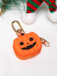 Halloween Coin Purse Fashion personality Little Pumpkin pendant Keychain cute mini Bag accessories send girls Halloween Gifts