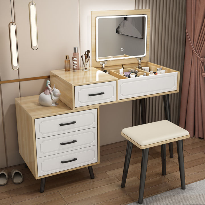 Vanity table deals with hidden mirror