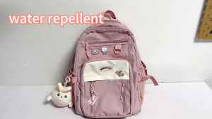 MITSOSA [Free Pendant] Korean Backpack Student School Bag For Women Waterproof Large Capacity