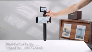 Ulanzi SK32 Auto-Open Selfie Phone Tripod (S151) 1.8m Extendable Selfie Stick with Bluetooth Remote 4-Leg Stable Tripod for iPhone & Android