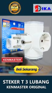 Kenmaster Steker Colokan T 3 lubang 203B / Sambungan Stopkontak / Sambungan Colokan Listrik STEK094