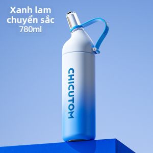 CHICU TOM | Bình nước giữ nhiệt dung tích lớn có ống hút dành cho nam và nữ