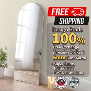 【Klang Valley ONLY】Nordic Style Design Frameless Mirror 6mm Hotel Grade Study Premium Quality Wall Hanging Bedroom Living Room Entryway