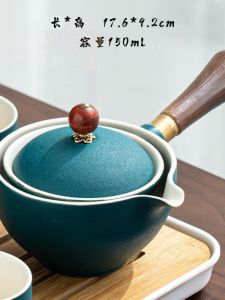 ชุดชาจิวโมบายเคลือบเซรามิกสไตล์ญี่ปุ่นแบบพกพาสำหรับทำชาฮูกุ่น ชุดชาแบบลำลองพร้อมฝาปิดป้องกันการสัมผัสกับความร้อน