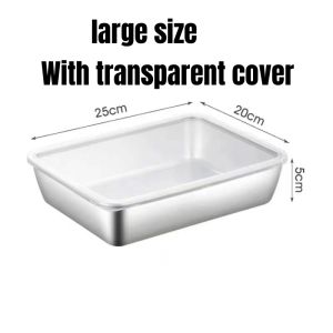 【SG Stock】304 Stainless Steel Food Tray Japanese Style Durable Refrigerator storage box Kitchen Supplies Food Storage Dining Dishes
