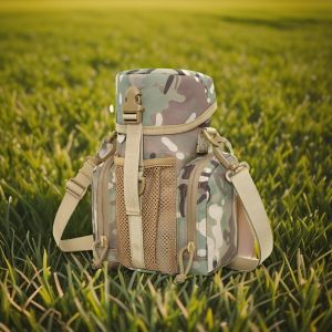 Outdoor Tactical Water Bottle Insulation Cup Holder Convenient Storage Crossbody Bag Handheld Bag for Hiking And Camping