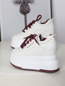 Casual Fashion Thick Bottom Platform Sneakers Womens Fluffy Lined High Heels 12cm Sports Shoes Comfortable All-Match Small Size