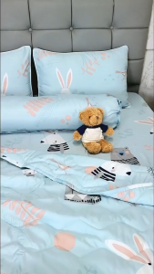 ☀️SIÊU YÊU☀️ Bộ Ga Gối Lyocell Than Hoạt Tính Thoáng Mát Chăn Chần Bông Cao Cấp _ Nemtot Bedding