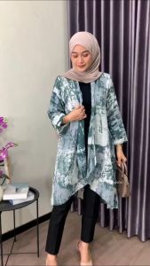 OUTER BATIK CAP KOMBINASI TULIS ABSTRAK BAHAN SILK KERTAS