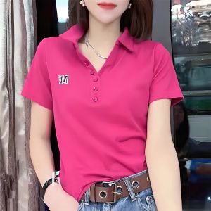 QIAOXIZI | Áo Polo Nữ Tay Ngắn Tôn Dáng Dễ Phối
