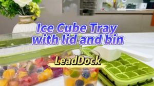 Cetakan Es Batu 64 Grid Wadah Transparan Press Handle