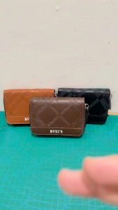Cardholder Wallet Muat Emas LM BVEIS F003 Dompet Kartu Kecil Zipper Muatan Banyak PU Leather Cantik