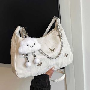 กระเป๋าสะพายข้างผู้หญิงแบบลำลองขนาดใหญ่ 2024 กระเป๋าสะพายข้างหนัง PU นุ่ม กระเป๋าถือทรงสี่เหลี่ยมเล็ก สีพื้น ปิดด้วยซิป