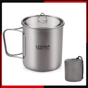 Lixada Ultralight Titanium Cup Mug 300/350/550/650ml/750ml Outdoor Water Cup Camping Picnic Water Mug Tableware