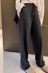 High Waist Loose Casual Pants Grey Wide Leg Pants Womens Comfortable Straight Cut Spring Autumn Seasonal Fashion Trousers