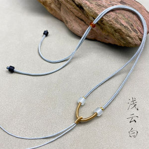 Handmade Tibetan Agate Jadeite Pendant Necklace Cord Safe Buckle Guanyin Xianli Tianzhu Jade Pendant Cord Fashion Jewelry