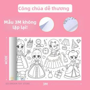 Cuộn Giấy Vẽ Tô Màu Tự Làm 300CM Dành Cho Trẻ Em Tranh Cuộn Vẽ Graffiti Đồ Chơi Giáo Dục Bộ Đồ Dùng Nghệ Thuật Giấy Dành Cho Cả Nam Và Nữ 6-12 Tuổi