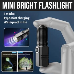 Mini Bright Flashlight Type-C Rechargeable Flashlight Portable Led Camping Light 3 Levels Of Brightness