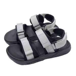 Summer Mens Sandals Casual Sporty Thick Bottom Outdoor Slip-On Shoes Magic Tape Two-Way Wear Beach Shoes Breathable Toe-Open