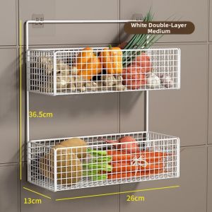 Wall-mounted Water-draining Spice and Veggie Organizer Rack