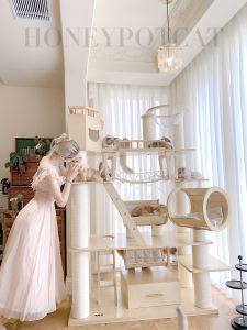 Honeypot Cat | Large Multi-functional Wooden Cat Tower