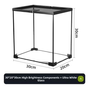 Decorative Turtle Raising Tank Terrarium with Basking Platform