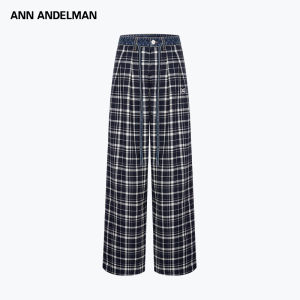 ANN ANDELMAN | Stylish Tapered Denim Plaid Leisure Pants