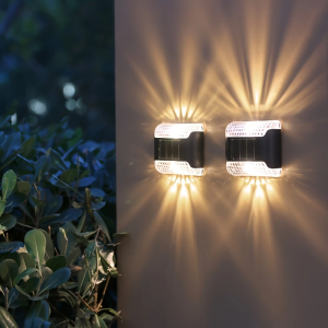 2/4/8pcs Solar Wall Lights with Amorphous Up/Down Design - Outdoor Landscape Lighting for Garden Courtyard Night Use