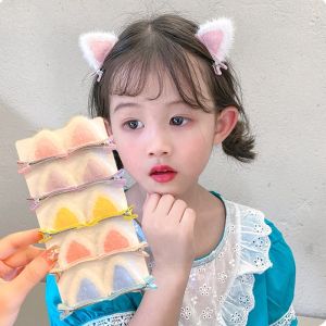 1/4 Pairs New Cute Plush Cat Ears Hairpins Colorful Hair Clips Sweet Barrettes Hair Accessories Fashion Ornaments for Girls Gift