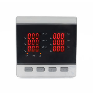 Ac220v 96*96mm 3p 4L ba pha Tần số dòng điện điện áp đồng hồ kỹ thuật số LED với TY96-3UI-6 Máy biến dòng
