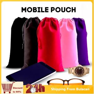 2pc Velvet Drawstring Pouch Slim Type Pouches Gift Bag Jewelry and Glasses Drawstring Bags Storage