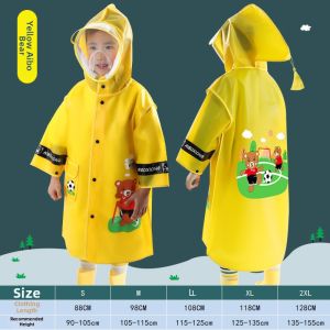 MOLORE | Children Cartoon Protective Raincoat with Reflective Strips and School Bag Position