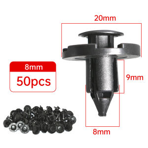 50Pcs Plastic Rivet Fasteners Car Engine Under Cover Push-Type Body Bumper Fender Rivet Fastener Clip 8mm Rivet Retainer