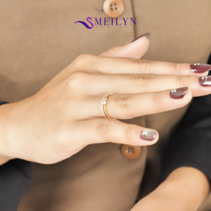 MEILYN Cincin Emas Motif Biji Lada Elegan Perak All Series