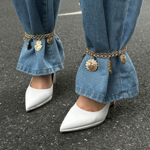 Double Layer Metal Heart BL Chain Pants Foot Chain Womens 2025 Hip Hop Fashion Popular Travel Photography Elegance Foot Jewelry