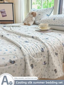 Kiss Dear | A Grade Cool Touch Silk and Polyester Summer Quilt Set
