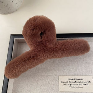 Large Size Plush Shark Clip Womens Fashion Hair Accessories Autumn Winter New Arrival Elegant Back of Head Bun Clip