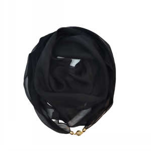 Magnetic Clasp Silk Scarf Necklace Thin Pashmina Neck Warmer Decorative Pure Color Versatile Small Square Scarf for All Seasons