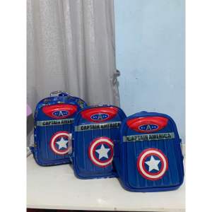 Tas anak sekolah laki-laki karakter captain Amerika lampu LED