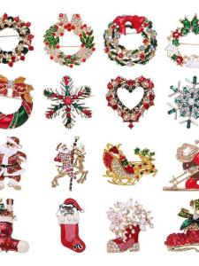 Christmas Themed Alloy Snowman Bell Brooch Pin Drop Oil Cute Cartoon Style Womens Fashion Accessories Holiday Theme Brooch