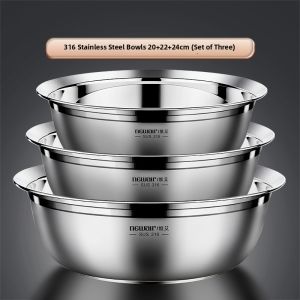 Multipurpose Food-grade Stainless Steel Bowl Thickened