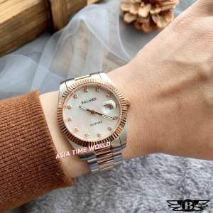[Original] 8172G RTT-3M Balmer Sapphire Mens Watch with White Dial Two Tone Rose gold and Silver Stainless Steel Bracelet | Official Warranty