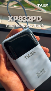 Tylex XP-832PD Power Bank 20000mAh 22.5W Fast Charging 4 OutputsLED Digital Display lightening and type-c cable for Iphone & Android