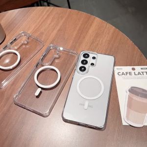 Original AI Button For Magsafe Magnetic Transparent Case for Samsung Galaxy S26 Ultra S25 S24 S23 Plus Wireless Charging Cover