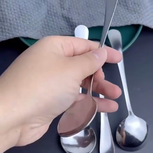 Stainless Steel Round Spoon Fruit Dessert Soup Small Round Spoon Cupping Spoon Korean Style Tableware