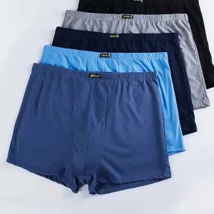 Bộ 4 Quần Lót Nam Cotton Size Lớn Dáng Rộng Siêu Thoáng Khí Mặc Nhà Size 9XL 10XL Màu Trơn