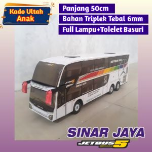 Miniatur bus jetbus5 terbaru PO.SINAR JAYA double decker Tolelet basuri