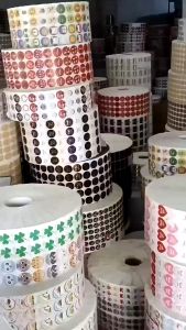 1ROLL 500 Pcs Stiker Label Thank You DAN Sticker Selamat menikamati diameter Bulat 2.5cm