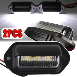 2PCS 6 LED Car License Number Plate Light For SUV Truck Trailer Van Tag Step Lamp White Bulbs Car Products License Plate Lights