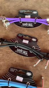 สายพ่วงเอฟเฟคหัวแบน Ernie Ball Flex Patch Cable 1แพ็คมี3เส้น (6นิ้ว)